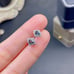 Natural London Blue Topaz Stud Earrings, 3x4mm London Blue Topaz Earrings
