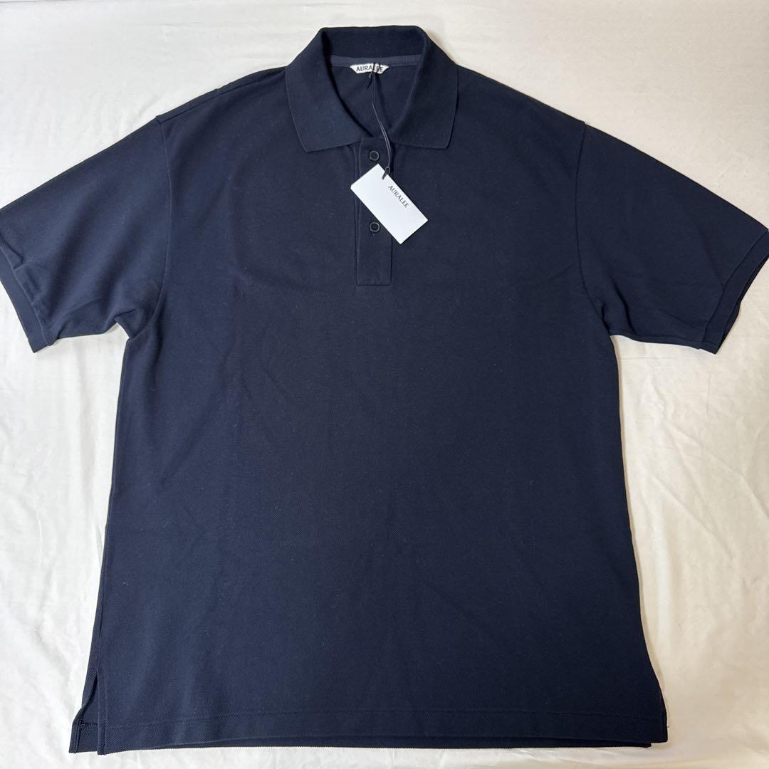 AURALEE Super Fine Cotton Pique Big Polo
