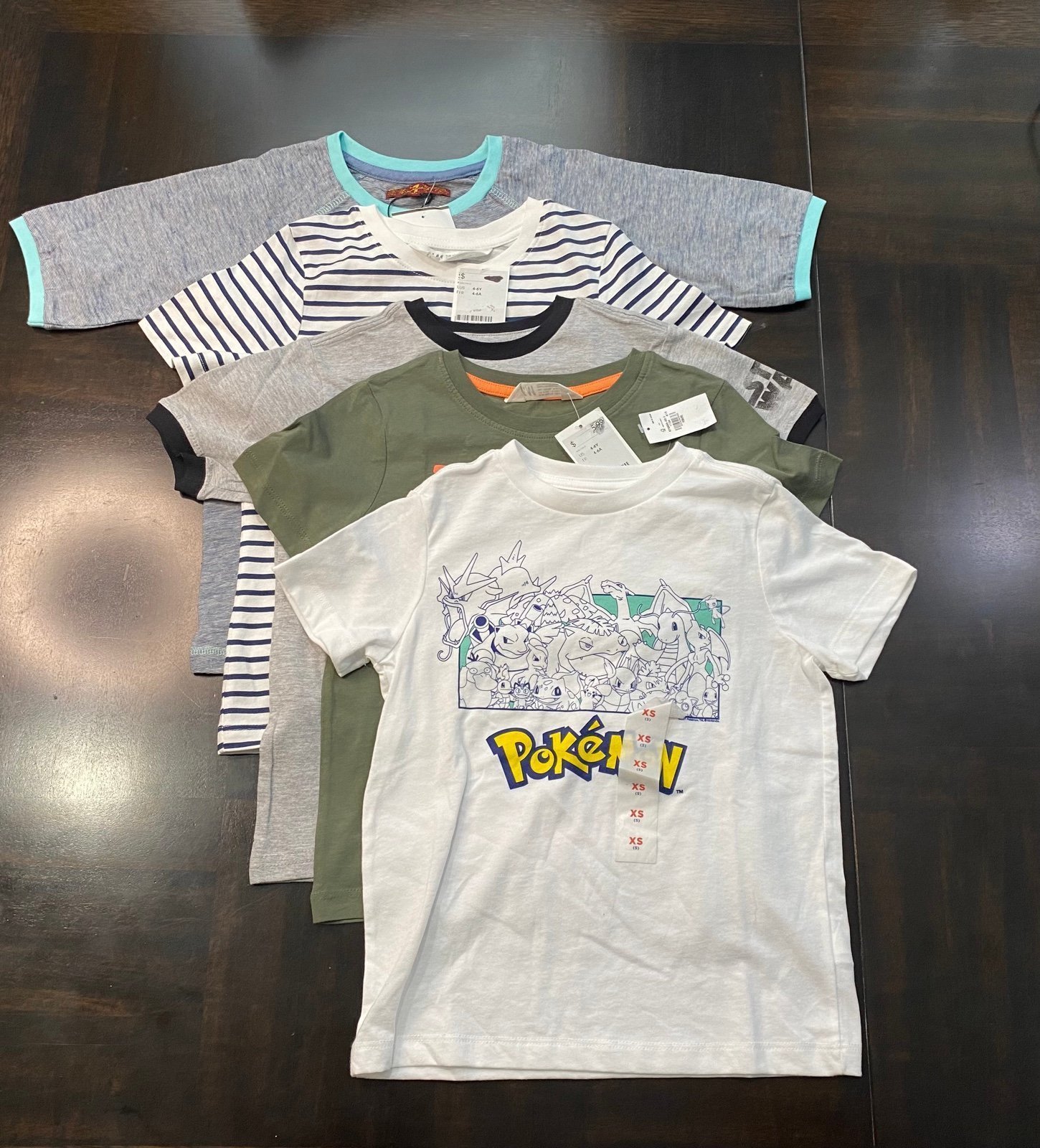 5-Piece Bundle Multiple Brands Boys Short Sleeve Shirts Size 4-6