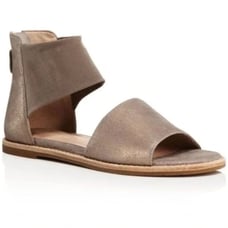 Eileen Fisher Two Piece Ankle Mesh Strap Suede Open Toe Sandals