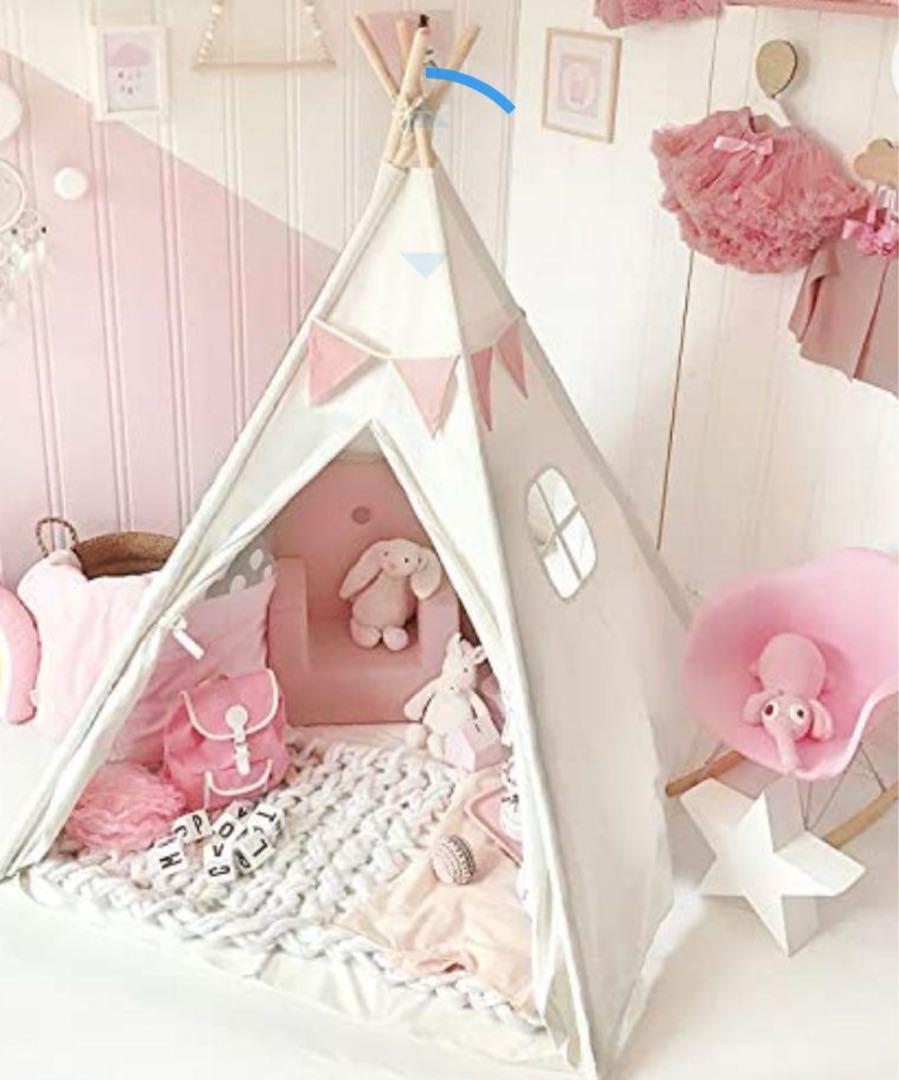 Kids Tent White Teepee Tent Secret Base Home Camping