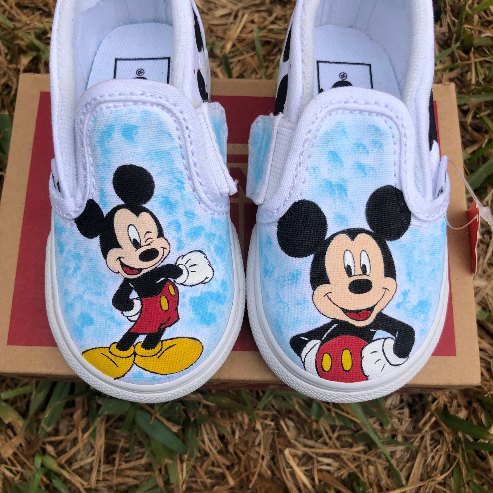 Custom Mickey Mouse sold Slip On Vans