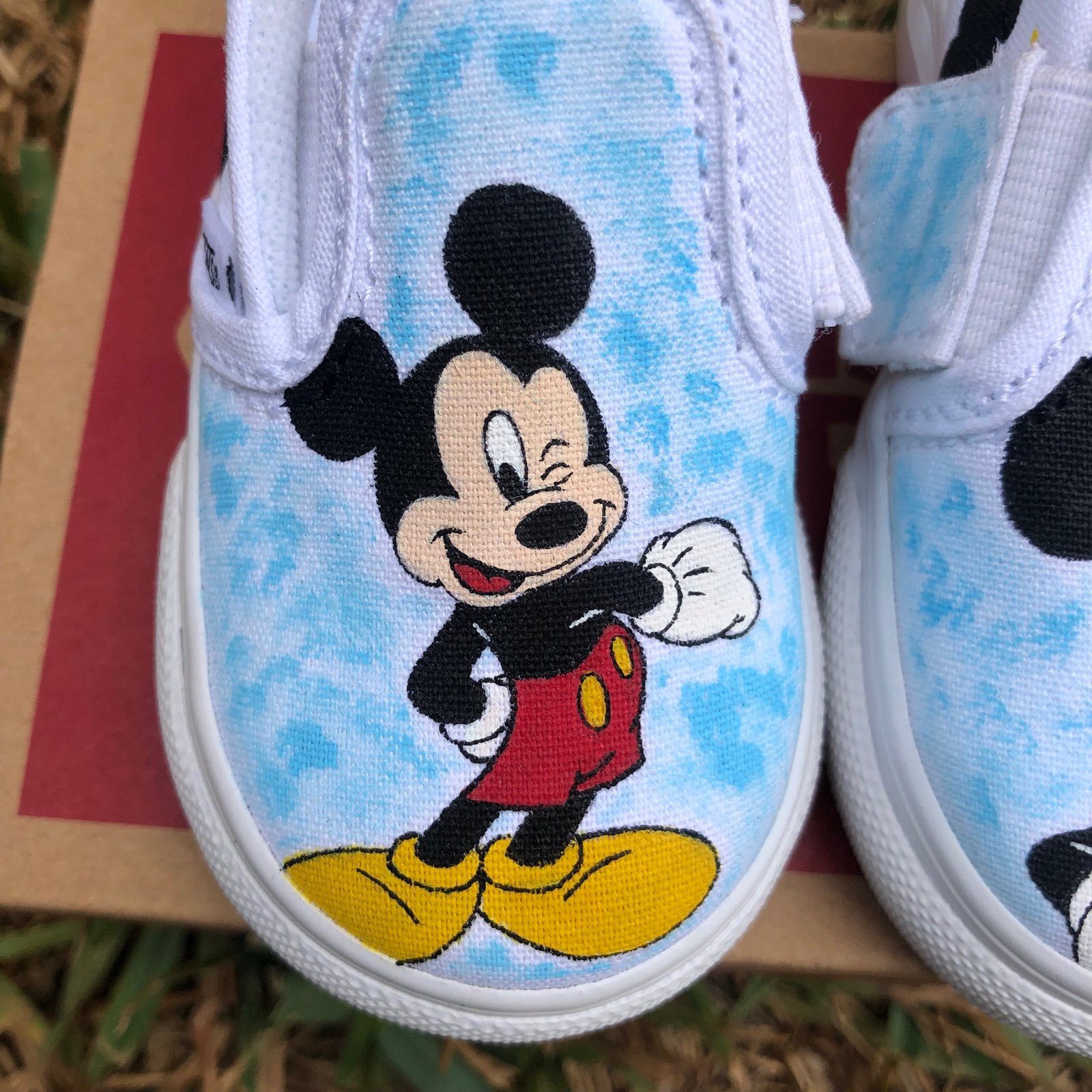Custom Mickey Mouse sold Slip On Vans