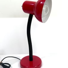 Vintage Red Orange Gooseneck Desk Table Lamp 16 Tall Works Great!