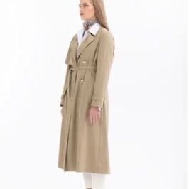 Banana Republic Trench Coat XS Beige Tan Neutral Double Breasted Quiet Luxury