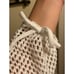 MakeMeChic Women's White Crochet Long Sleeve Knitted Swim Beach Cover Up Dress