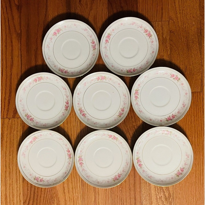 8 Narumi Claridge Floral Gold Trim Bread Butter Dessert Plates Japan