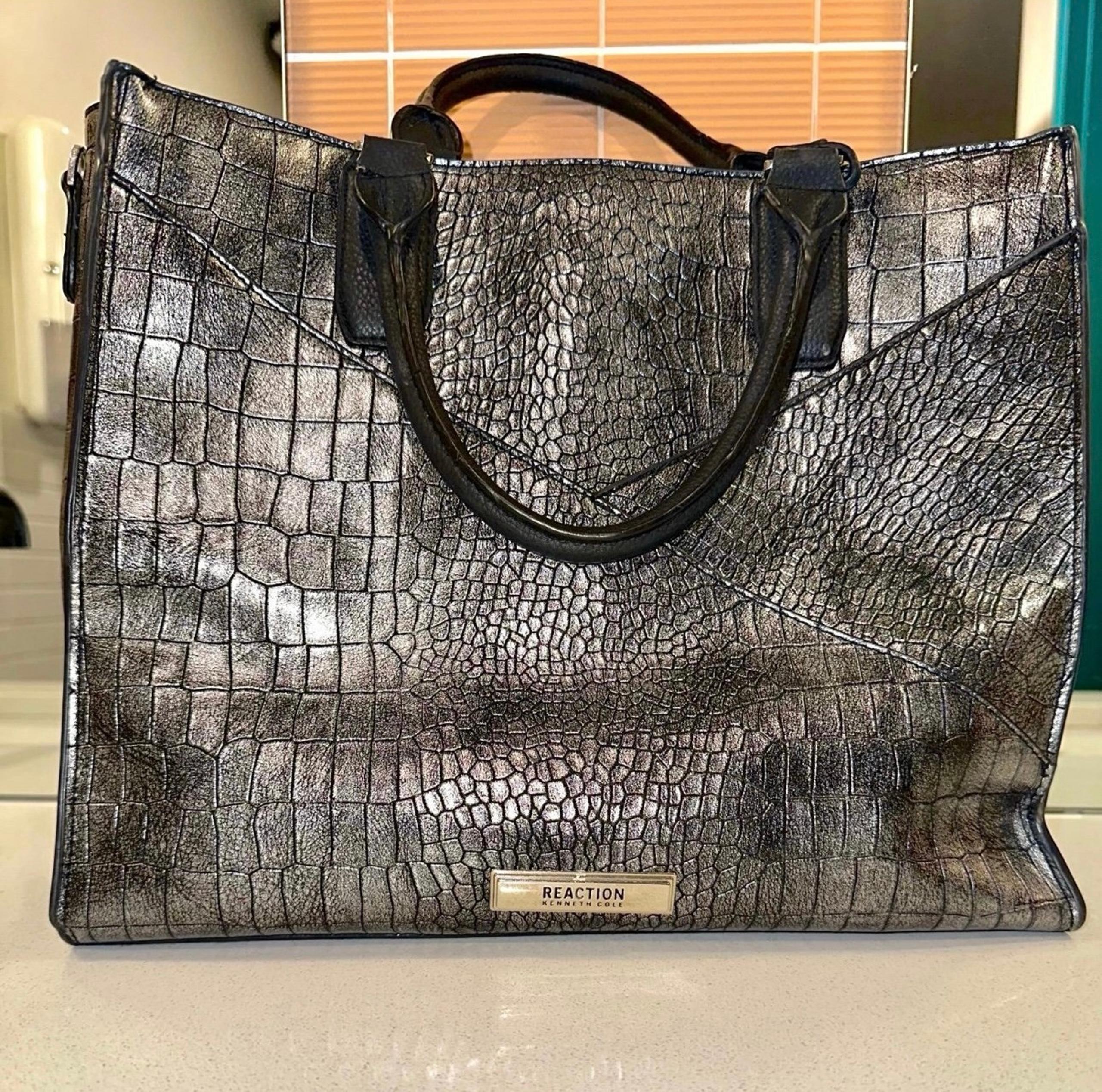 Kenneth Cole crocodile leather tote