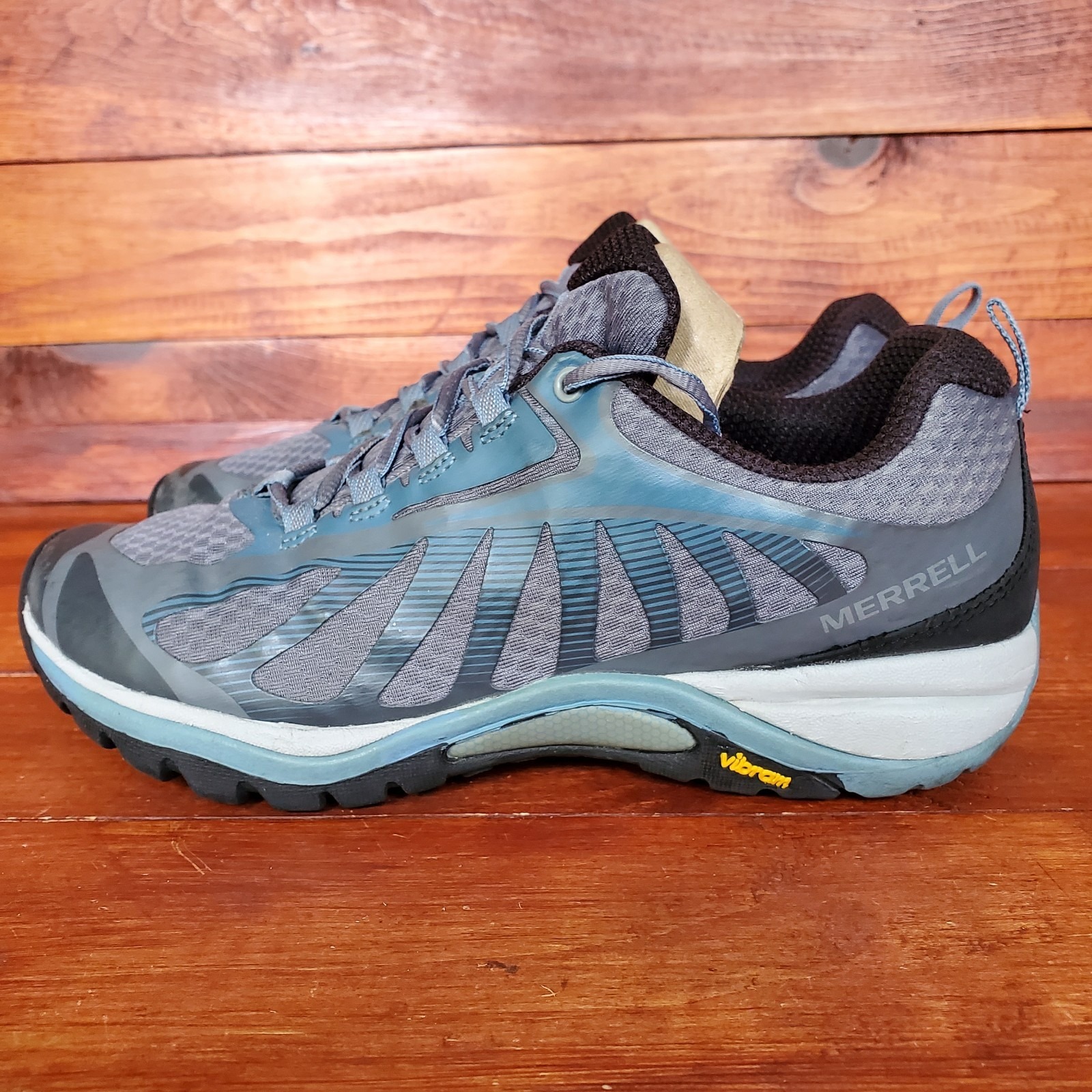 Merrell Siren Edge 3 Hiking Shoes Women 7 Gray Blue JO34434W Waterproof Vibram