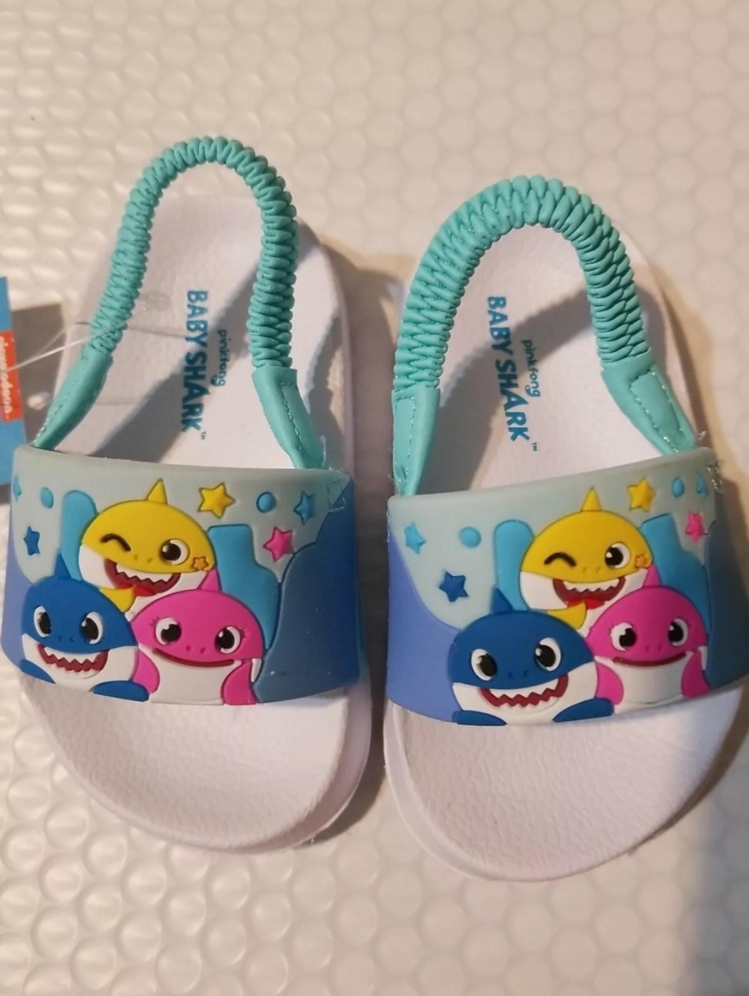 Nikelodeon Blue Baby Shark Back Strap Slip On Sandals  Toddler Unisex Size 3