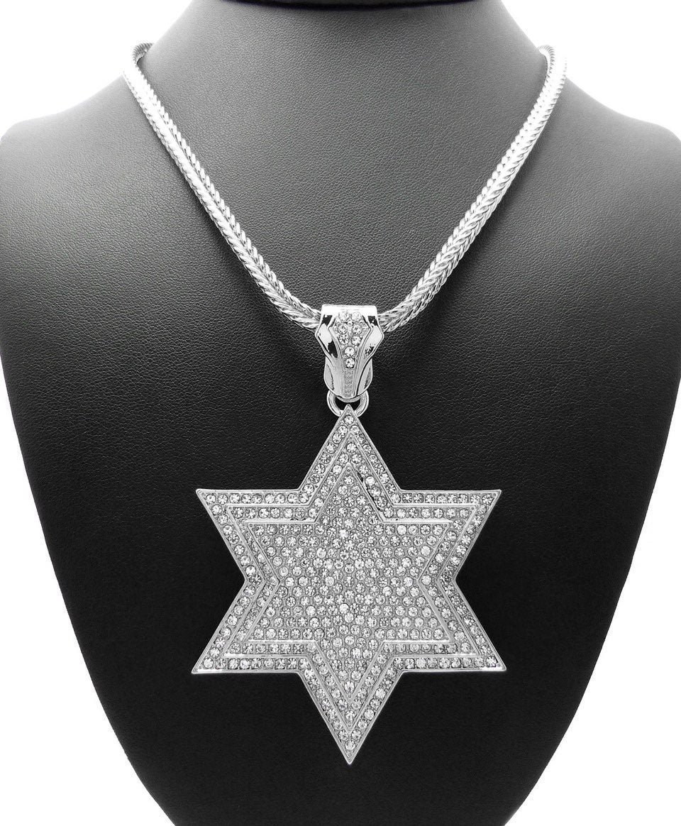 STAR OF DAVID PENDANT &18 FRANCO CHAIN