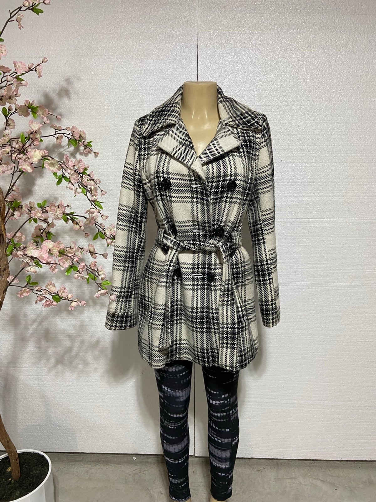 Dress Barn plaid peacoat