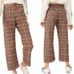 Free People Plaid Shape Up Trouser Pants UK 14 US 10 High Rise Wide Leg Academia