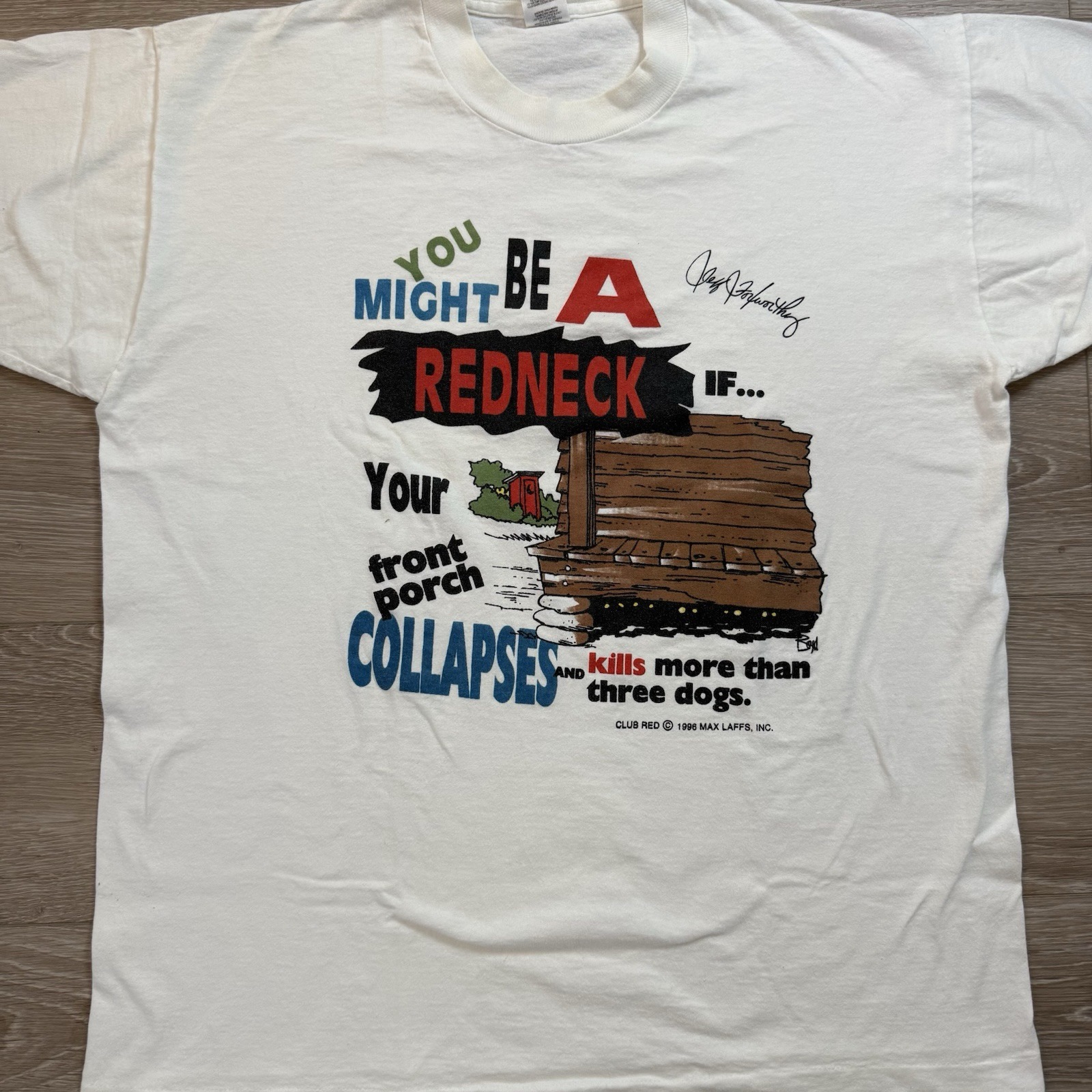 VTG 90s Y2K Foxworthy T Shirt Size XL You Might Be A Redneck 100% Cotton 1996