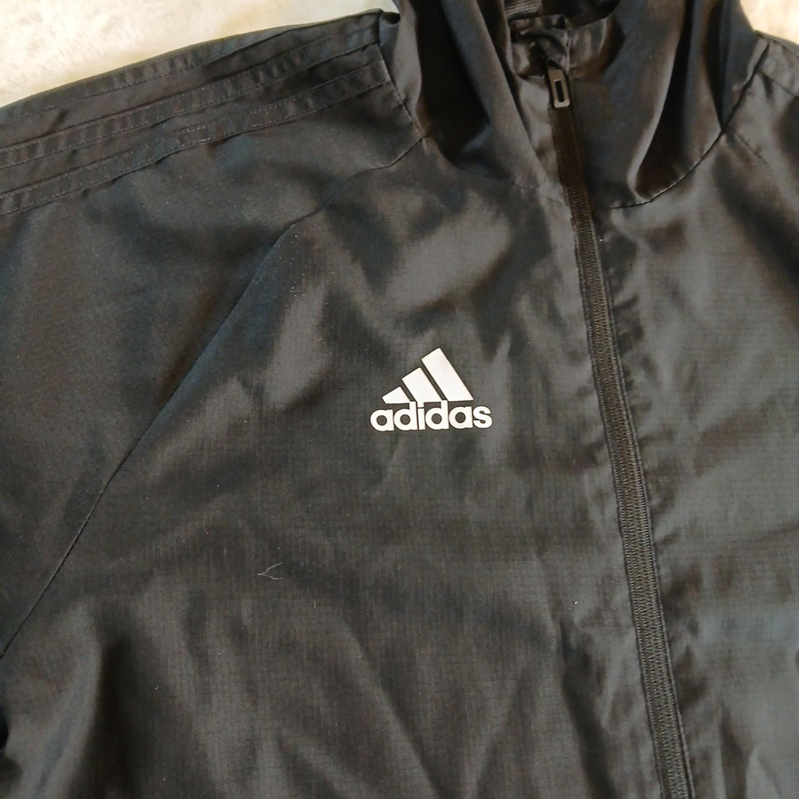 Adidas Full Zip Wind Sweatshirt Softshell Track Jacket Mens Sz Medium Black