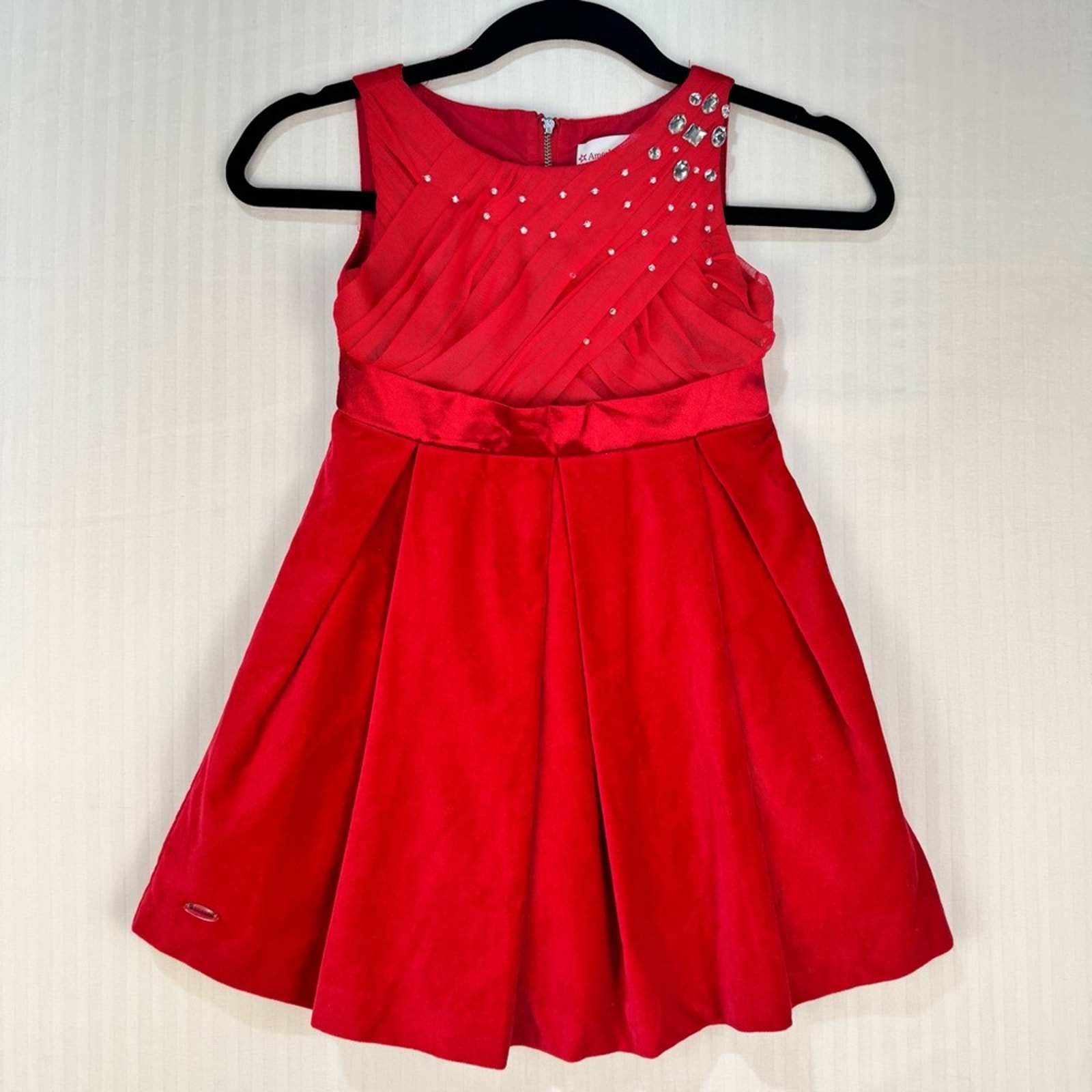 American Girl Doll Truly Me Tis The Season Elegant Red Velvet Party Dress Size 6