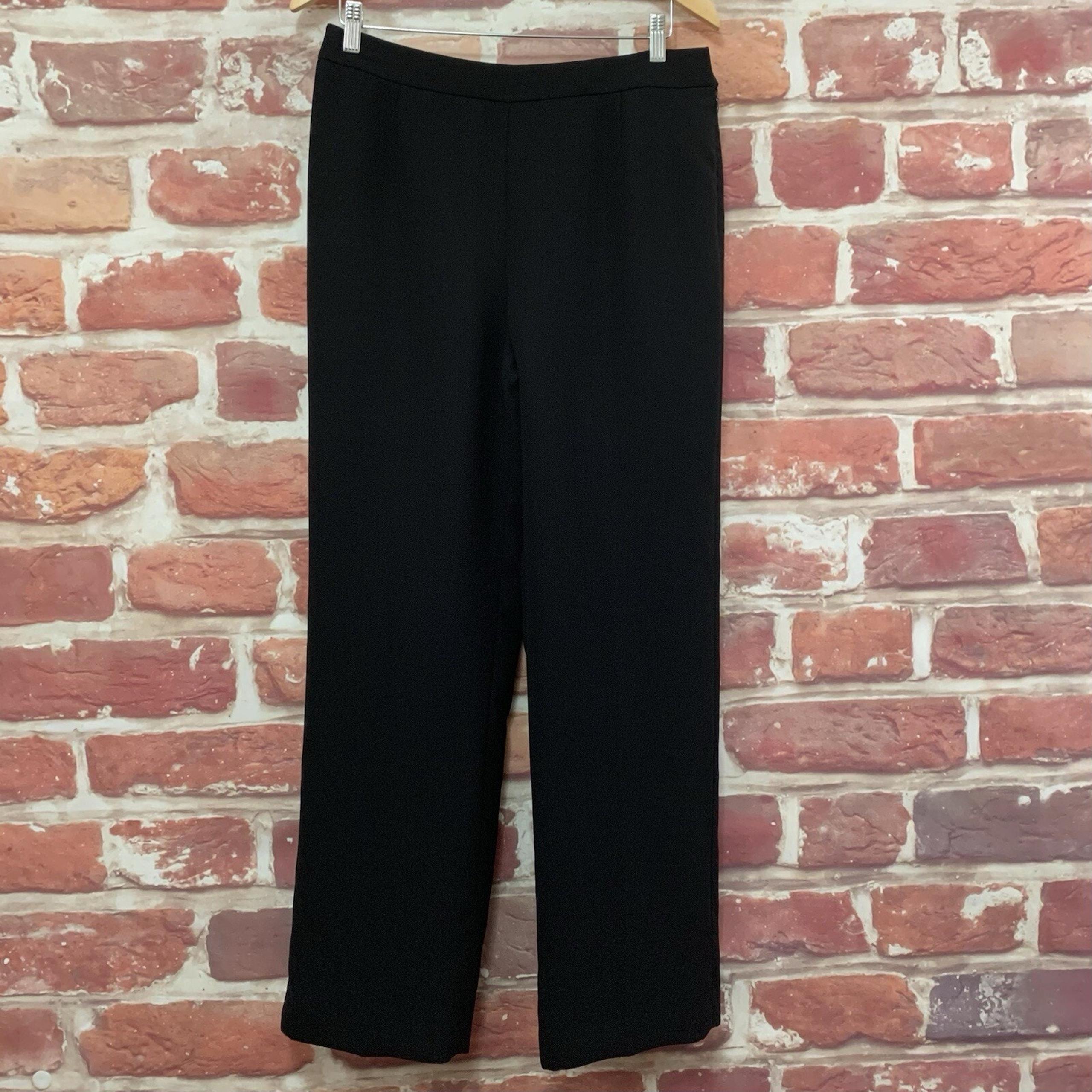 Le Suit Womens Size 8 Plain Black Career Work Office Straight Leg Trousers