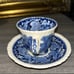 Antique Mason's Blue Vista Demitasse Cups & Saucers Circa 1891 - 1932