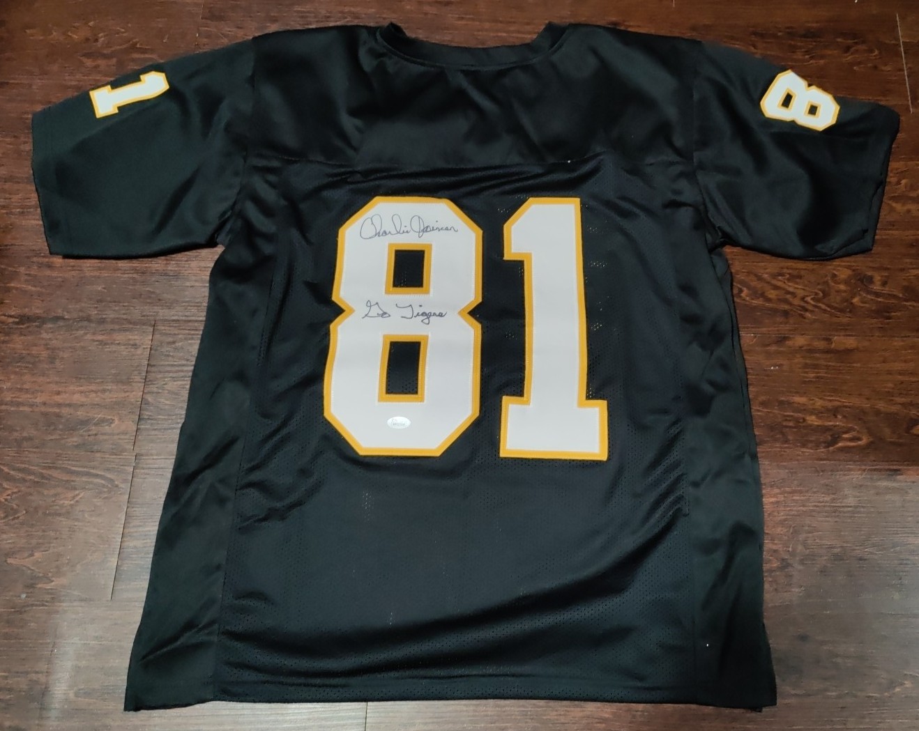JSA COA Charlie Joiner Signed Unbranded Jersey Grambling State Bengals Chargers