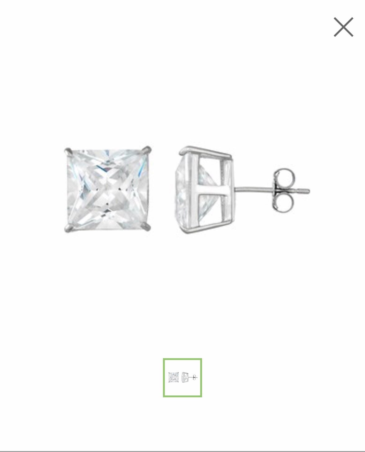 Men’s 14k White Gold Square Earrings