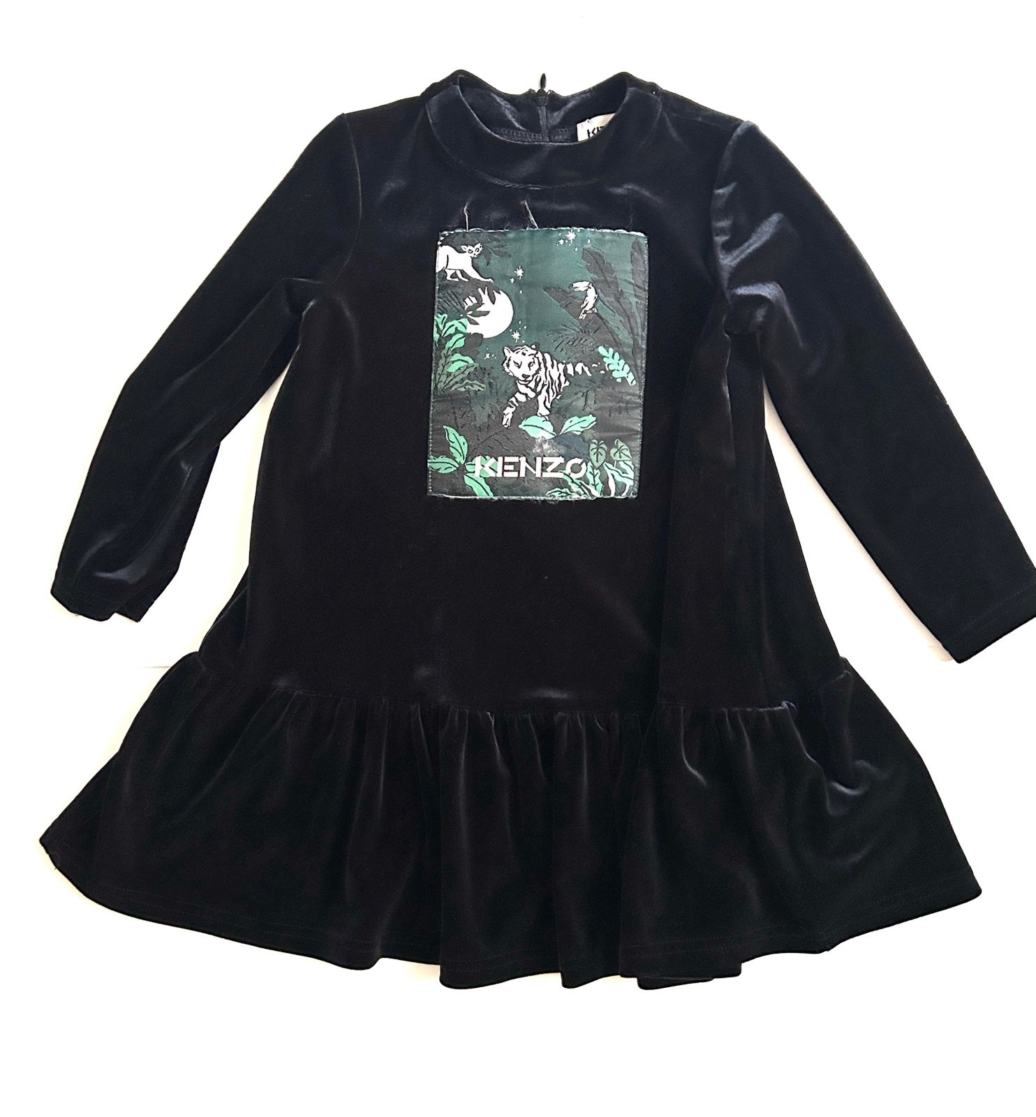 KENZO Kids Girls Velvet Long Sleeve Dress 4A 104