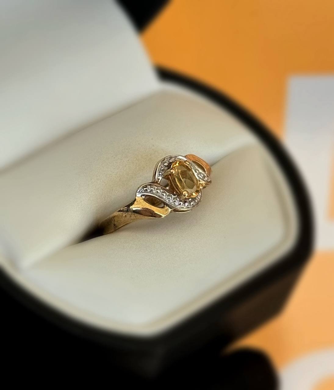 Jewelry 10k solid yellow gold citrine stone 0.50CTW ring sz 7.00
