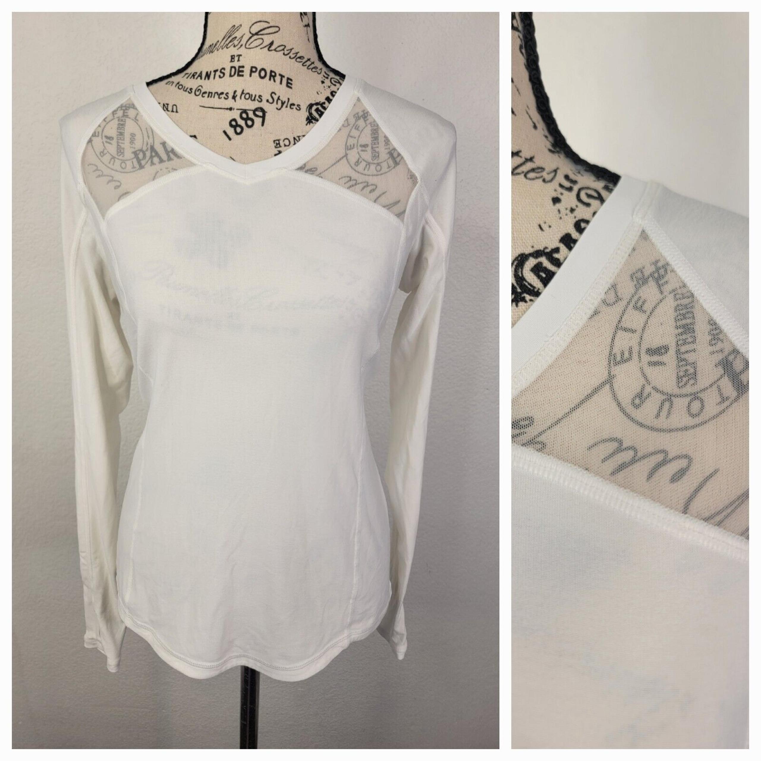 LULULEMON Top Womens 6 Long Sleeve Reflective Logo Thumbholes Performance