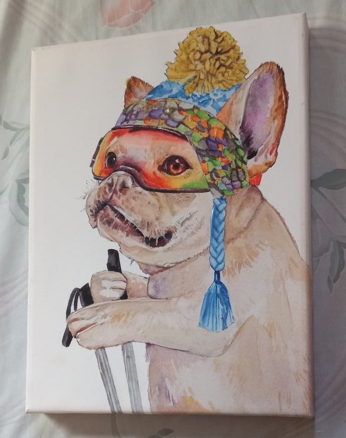 Bulldog Canvas Painting Wall Art