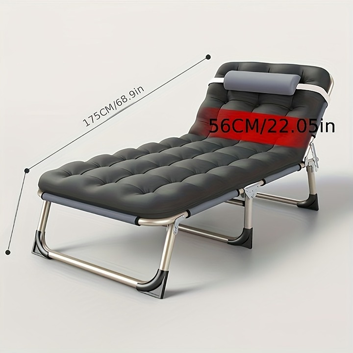 1pc Portable Folding Installation-free Recliner, Durable Lounge Chair