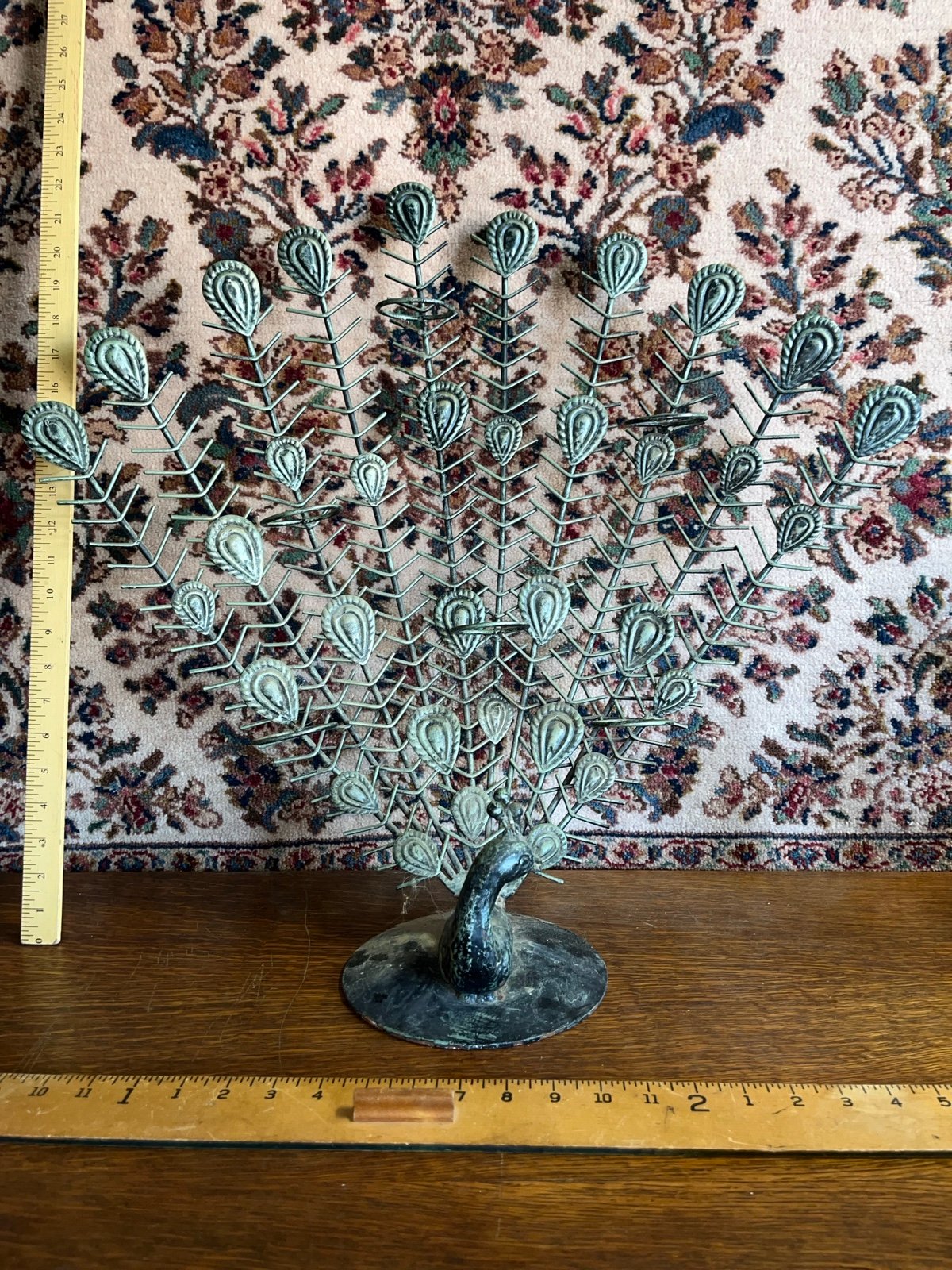 Vintage Metal Peacock Candle Holder