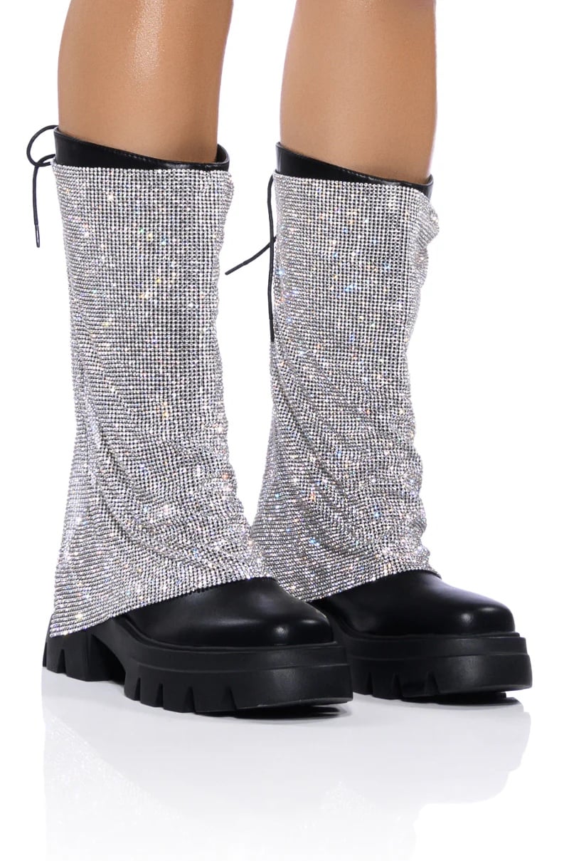 Azalea Wang Silver Bling Bloomfield Boots (SOLD OUT ONLINE)
