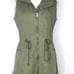 RO & DE Small Military Green Drawstring Loose Fit Vest Sleeveless Utility Jacket