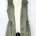 RO & DE Small Military Green Drawstring Loose Fit Vest Sleeveless Utility Jacket