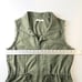 RO & DE Small Military Green Drawstring Loose Fit Vest Sleeveless Utility Jacket