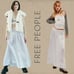 Free People Aster Skirt Set Ivory Silver Metallic Sheer Lace Tiered Smocked SM