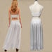 Free People Aster Skirt Set Ivory Silver Metallic Sheer Lace Tiered Smocked SM