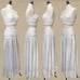 Free People Aster Skirt Set Ivory Silver Metallic Sheer Lace Tiered Smocked SM