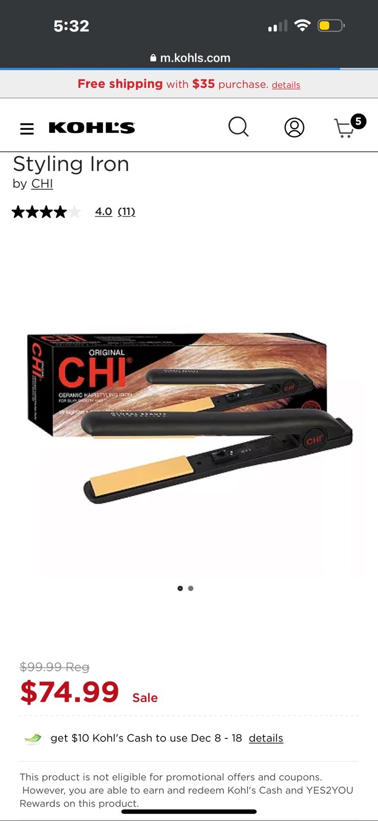 Chi flat iron hair tool