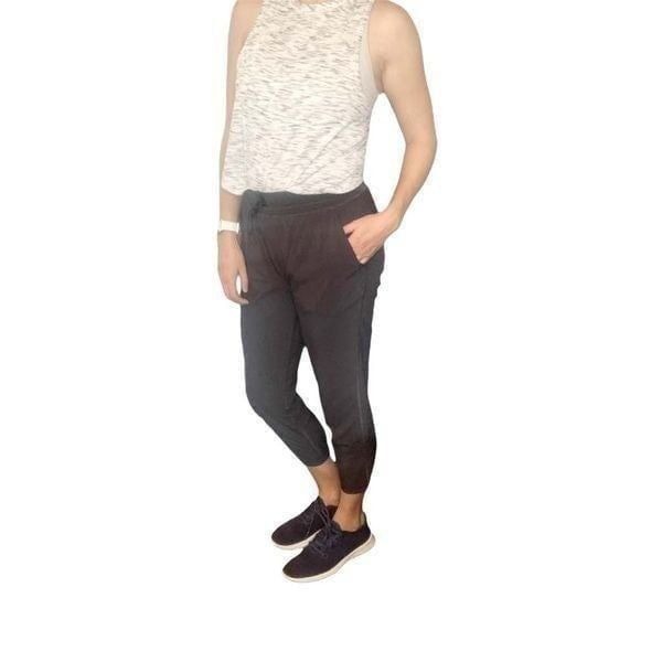 Lululemon High Rise Grey Cropped Drawstring Pockets Jogger Women’s Size 4 -Small