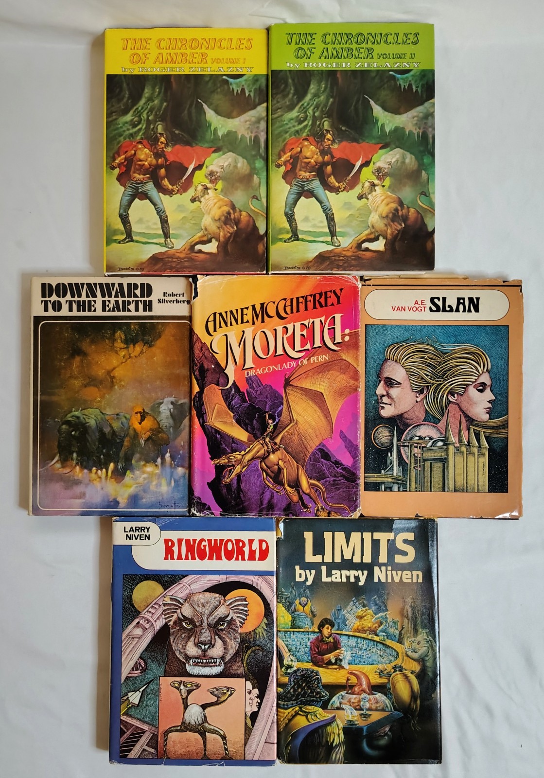 Science Fiction Vintage Hardback/Softback Book Lot Of 9 HBDJ