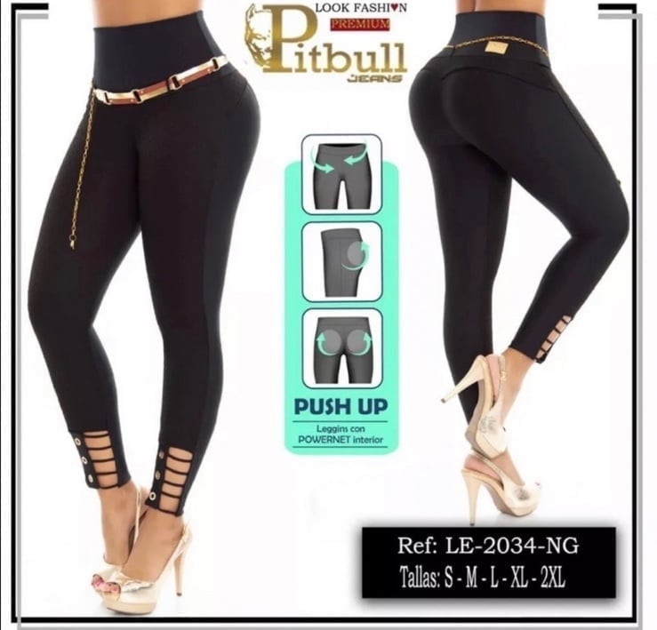 PITBULL SEXY WOMEN'S LEGGINGS W/INTERNAL BODY SHAPER-BUTT LIFTER SIZE L
