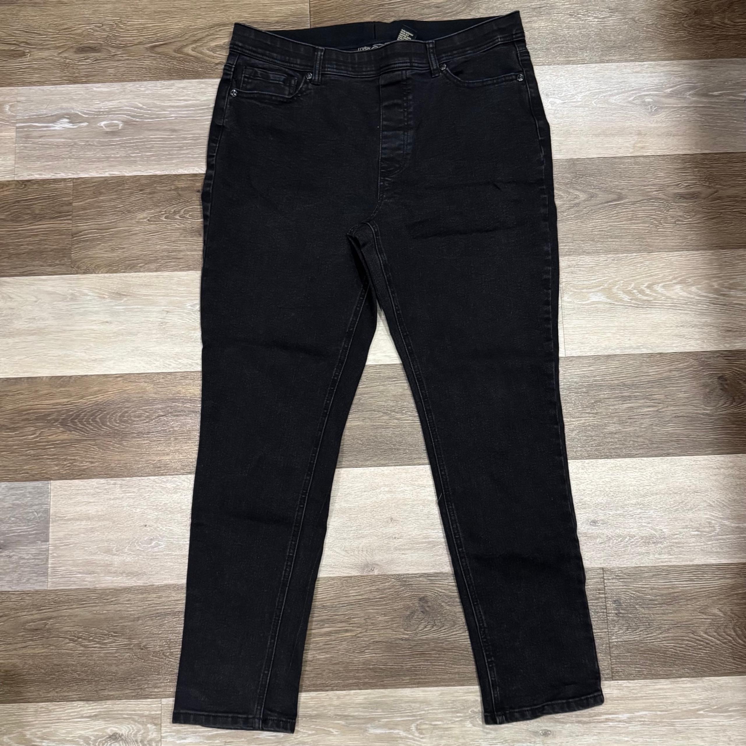 DG2 by Diane Gilman Denim Jeggings Women's Sz Large Black Stretch PullOn in EUC!