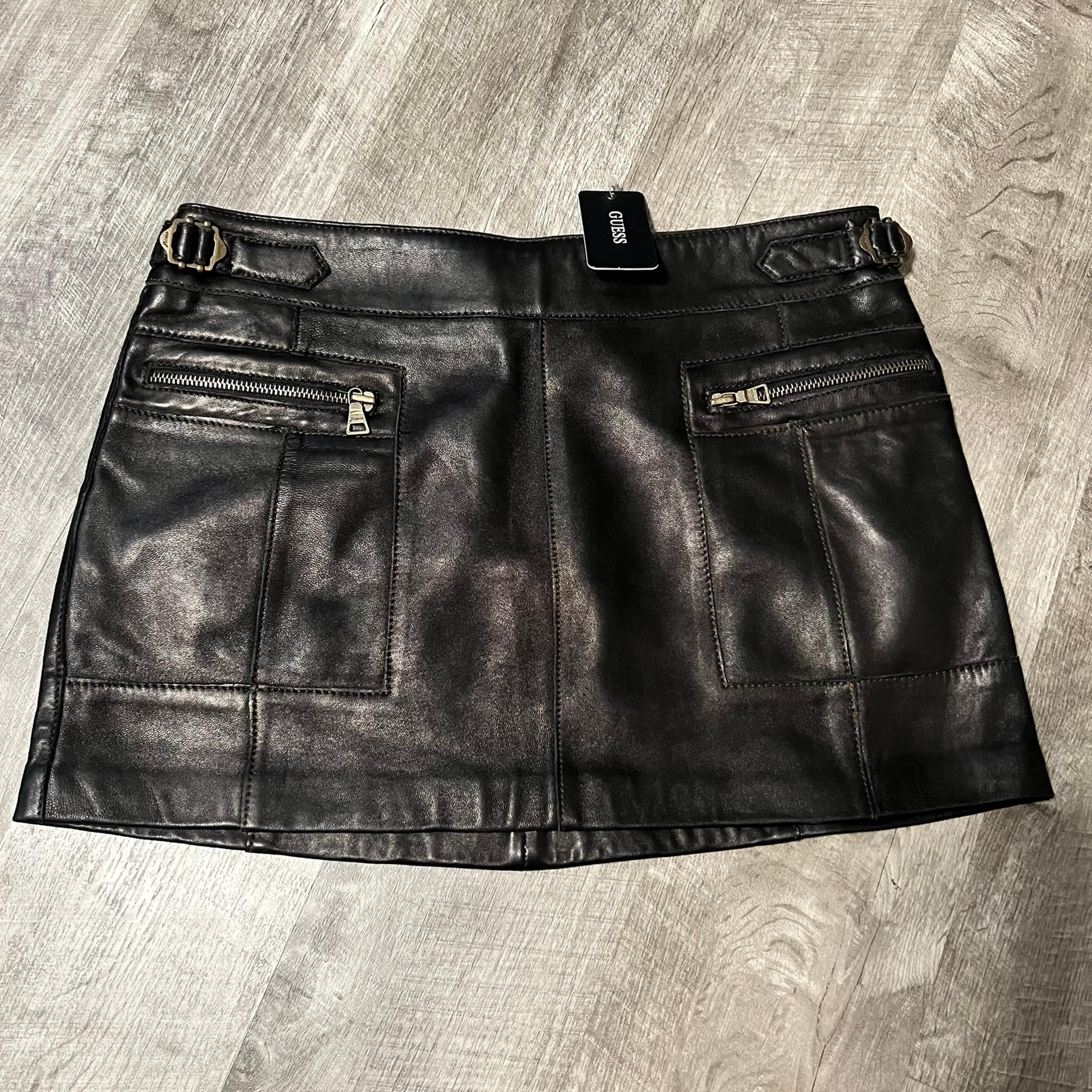NWT! Guess 100% Genuine Leather Mini Skirt