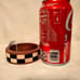 Iris Apfel & Bajalia Brown Wood Black & Cream Checkered Pattern Bangle Bracelet