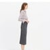 NEW Madewell Marled Midi Skirt / LARGE / HTHR CHARCOAL Pull On Soft Pencil
