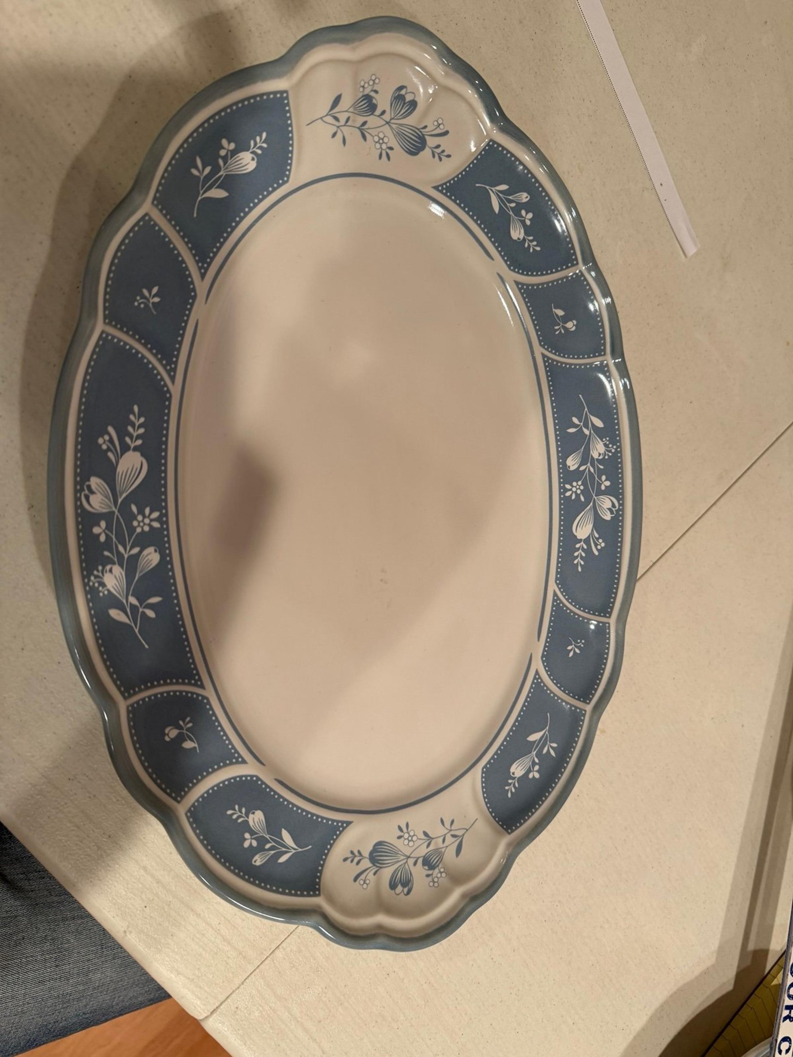 Notitake Victory Blue 14” Oval Serving Platter