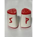 Atomic Red And White 1950s Salt and Pepper Shakers | Plastic Triangle 50s Salt a