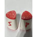 Atomic Red And White 1950s Salt and Pepper Shakers | Plastic Triangle 50s Salt a
