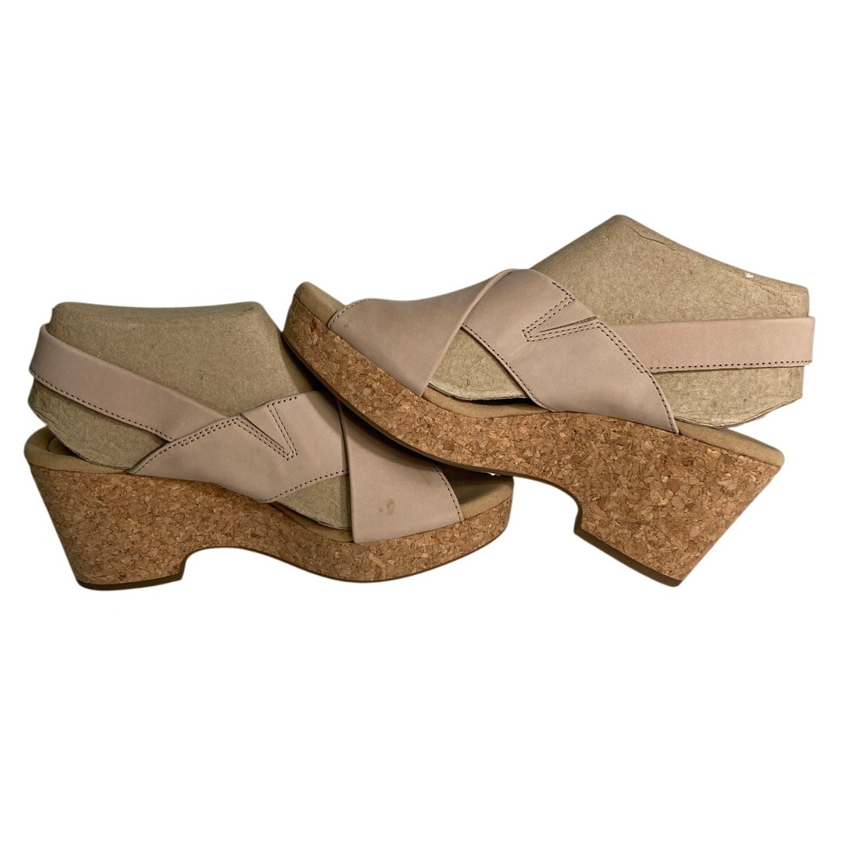 Clarks Women's Giselle Dove Wedge Sandals Size 8.5 M
