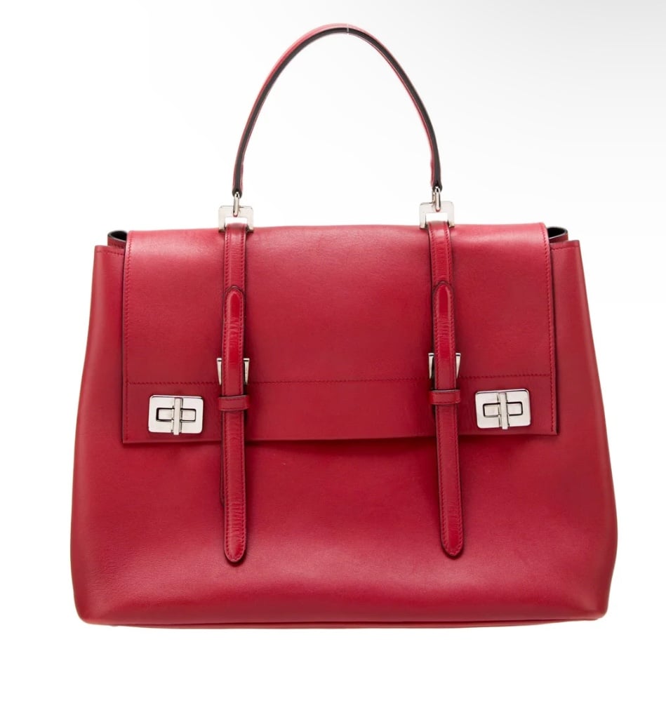 Prada Saffiano Fouco Leather Red Bag